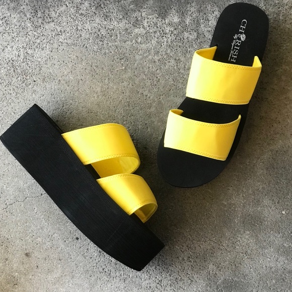 Cherish Neon Flip Flop Wedge Flatform Sandal 10 - Picture 3 of 8